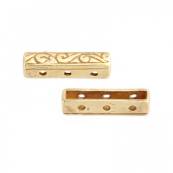 Distanziatore Barra 3 Fori Dorato Anticato 15mm