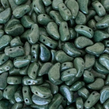 Perline Paisley Duo Green Luster 8x5mm