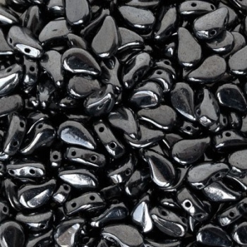 Perline Paisley Duo Jet Hematite 8x5mm