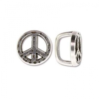 Componente Per Regaliz 10x7mm Silver Plated Simbolo Pace 16mm
