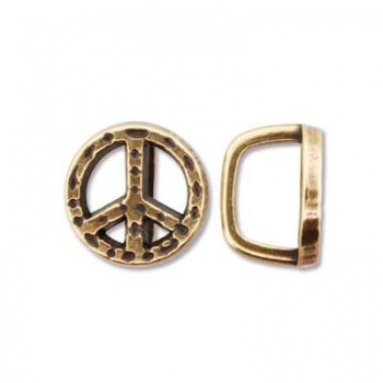 Componente Per Regaliz 10x7mm Brass Plated Simbolo Pace 16mm
