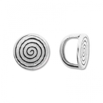 Componente Per Regaliz 10x7mm Silver Plated Simbolo Spirale 14mm