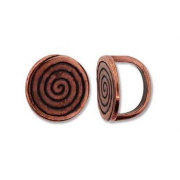 Componente Per Regaliz 10x7mm Rame Anticato Simbolo Spirale 14mm