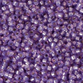 Perline Rocailles Miyuki 15/0 Dyed Lilac Silver Lined Alabaster