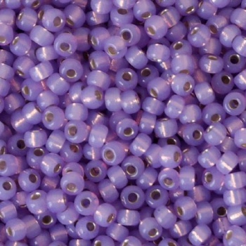 Perline Rocailles Miyuki 8/0 Dyed Lilac Silver Lined Alabaster