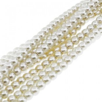 Perla Cerata Vetro Tondo Liscio White 2mm (Filo 150 pz )