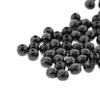 Perla Cerata Vetro Tondo Liscio Hematite 2mm (Filo 150 pz )