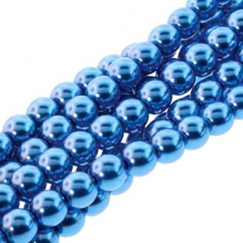 Perla Cerata Vetro Tondo Liscio Persian Blue 4mm (Filo 120 pz )