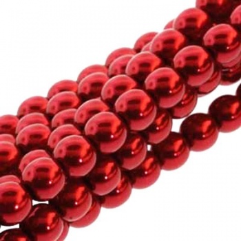 Perla Cerata Vetro Tondo Liscio Max Red 4mm (Filo 120 pz )