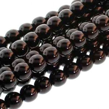 Perla Cerata Vetro Tondo Liscio Black 6mm (Filo 75 pz )