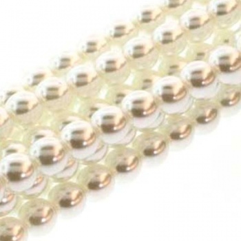 Perla Cerata Vetro Tondo Liscio White 10mm (Filo 50 pz )