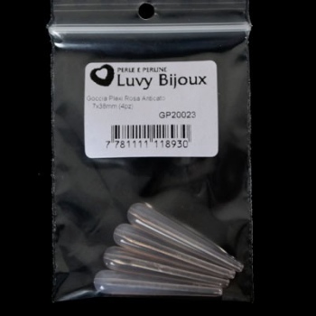 Goccia Plexi Rosa Anticato 7x38mm