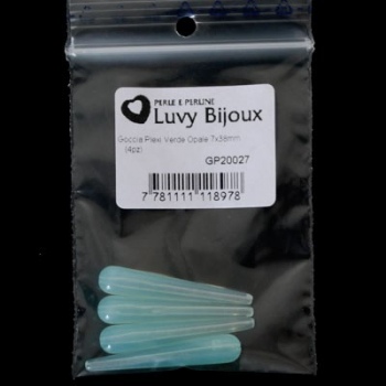Goccia Plexi Verde Opale 7x38mm
