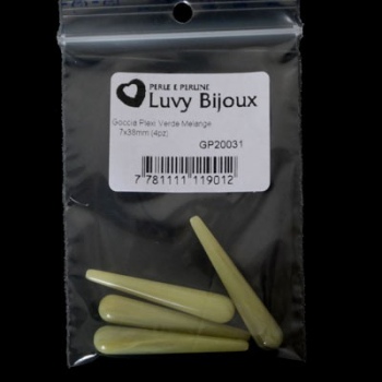 Goccia Plexi Verde Melange 7x38mm