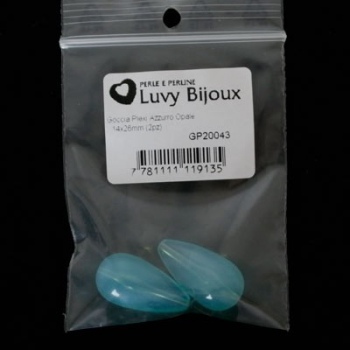 Goccia Plexi Azzurro Opale 14x26mm