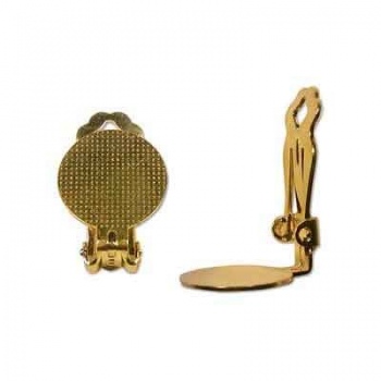 Orecchini con clip base piatta Dorati 15mm