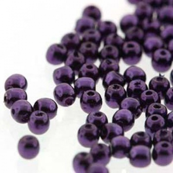 Perla Cerata Vetro Tondo Liscio Purple 2mm (Filo 150 PZ)