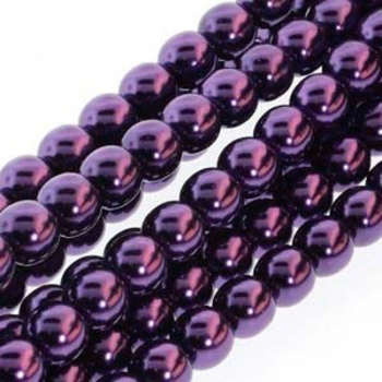 Perla Cerata Vetro Tondo Liscio Purple 4mm (Filo 120 PZ)