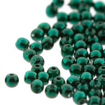 Perla Cerata Vetro Tondo Liscio Deep Emerald 2mm (Filo 150 PZ)