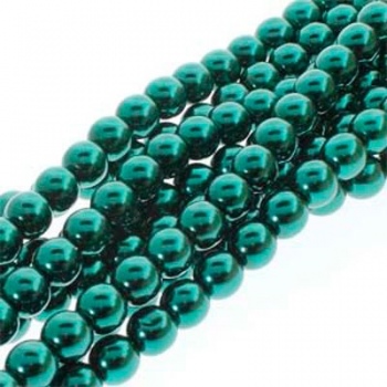Perla Cerata Vetro Tondo Liscio Deep Emerald 4mm (Filo 120 PZ)