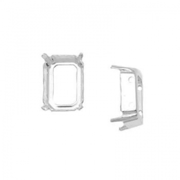 Castone Per Ottagono Argentato Rodiato 14x10mm