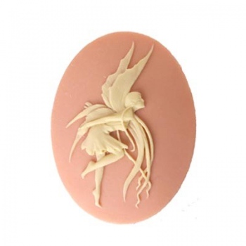 Cammeo Resina Fata in Volo Ivory And Light Rose 40x30mm