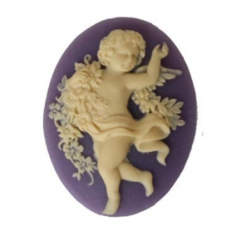 Cammeo Resina Angelo White And Lilac 40x30mm