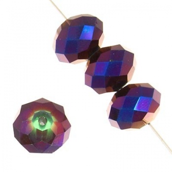 Rondella Cinese Glass 8x6mm Luster Amethyst