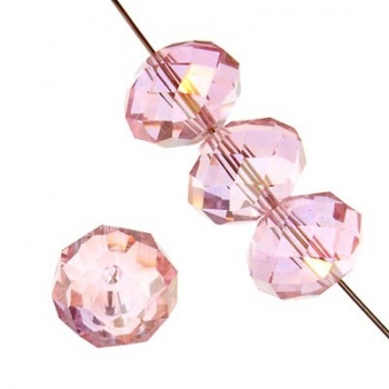 Rondella Cinese Glass 6x4mm Pink AB