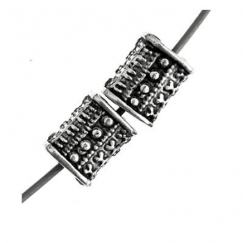 Distanziatore Rettangolo In Plastica Bagnato-Argento 925-6x4mm