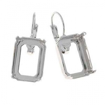 Orecchini Con Castone Swarovski 4610 Argentato Rodiato 18x13mm