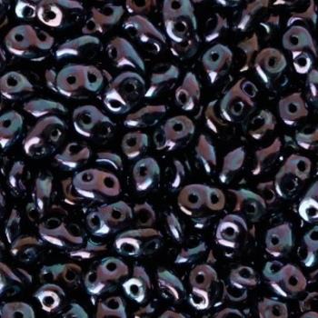 Perline Superduo 2.5x5mm Jet Nebula