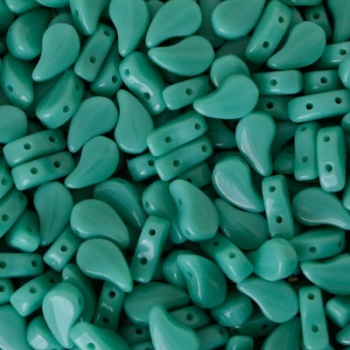 Perline Paisley Duo Opaque Turquoise Green 8x5mm