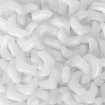 Perline Chevron Duo White 10x4mm