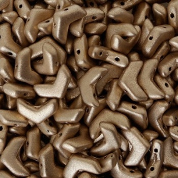 Perline Chevron Duo Bronze Pale Gold 10x4mm