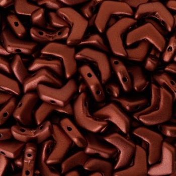 Perline Chevron Duo Bronze Fire Red 10x4mm