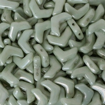 Perline Chevron Duo Green Luster 10x4mm