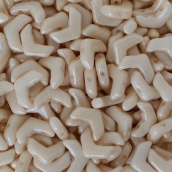 Perline Chevron Duo Beige Luster 10x4mm