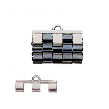Piperi-Terminale Per Perline Tila-Argentato Anticato 25x5mm