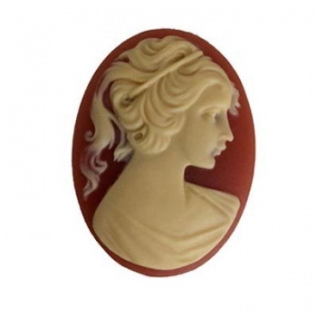 Cammeo Resina Donna White And Corniola SX 40x30mm