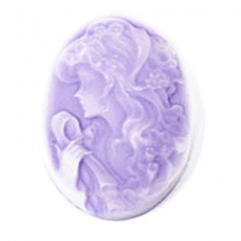 Cammeo Resina Donna And Violet 40x30mm