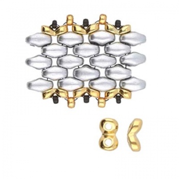 Kaparia-Terminale Per Perline Superduo-Dorato 24 Karati 5x2mm