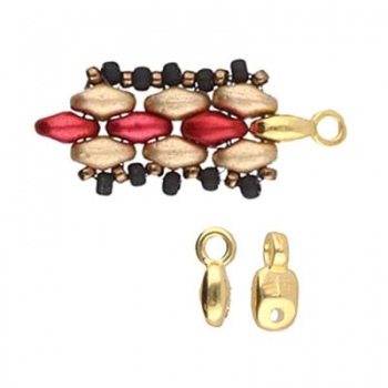 Vourkoti-Terminale Per Perline Superduo-Dorato 24 Karati 8x4mm