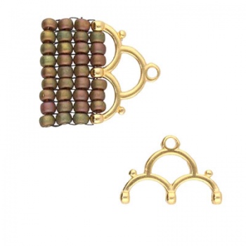 Lakos-Terminale Per Perline Rocaille 8/0-Dorato 24 Karati 18x12mm