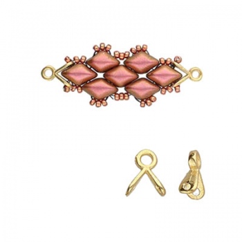 Triades-Terminale Per Perline Gemduo-Dorato 24 Karati 7x6mm