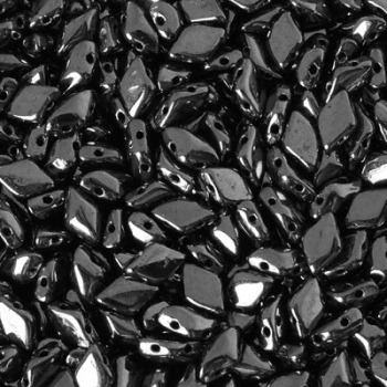 Perline Gemduo Jet Hematite 8x5mm