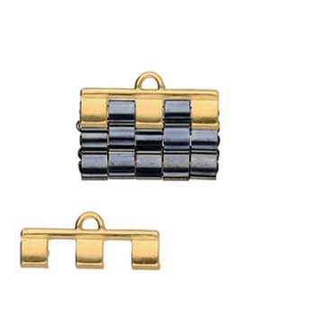 Piperi-Terminale Per Perline Tila-Dorato 24 Karati 25x5mm