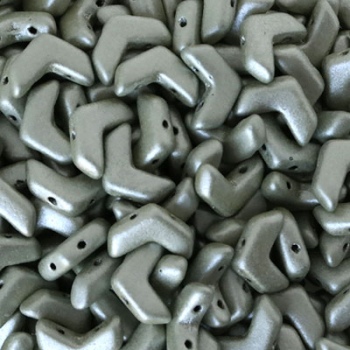 Perline Chevron Duo Suede Gold 10x4mm