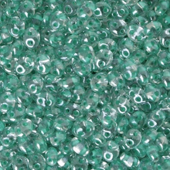 Perline Twin Beads Preciosa 5x2,5mm Crystal Green Color Lined
