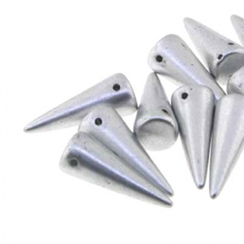 Perline Spikes Crystal Silky Silver 17x7mm